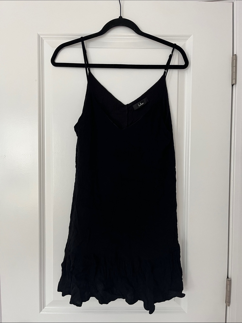 Lulu's Black cotton Spaghetti Strap Dress